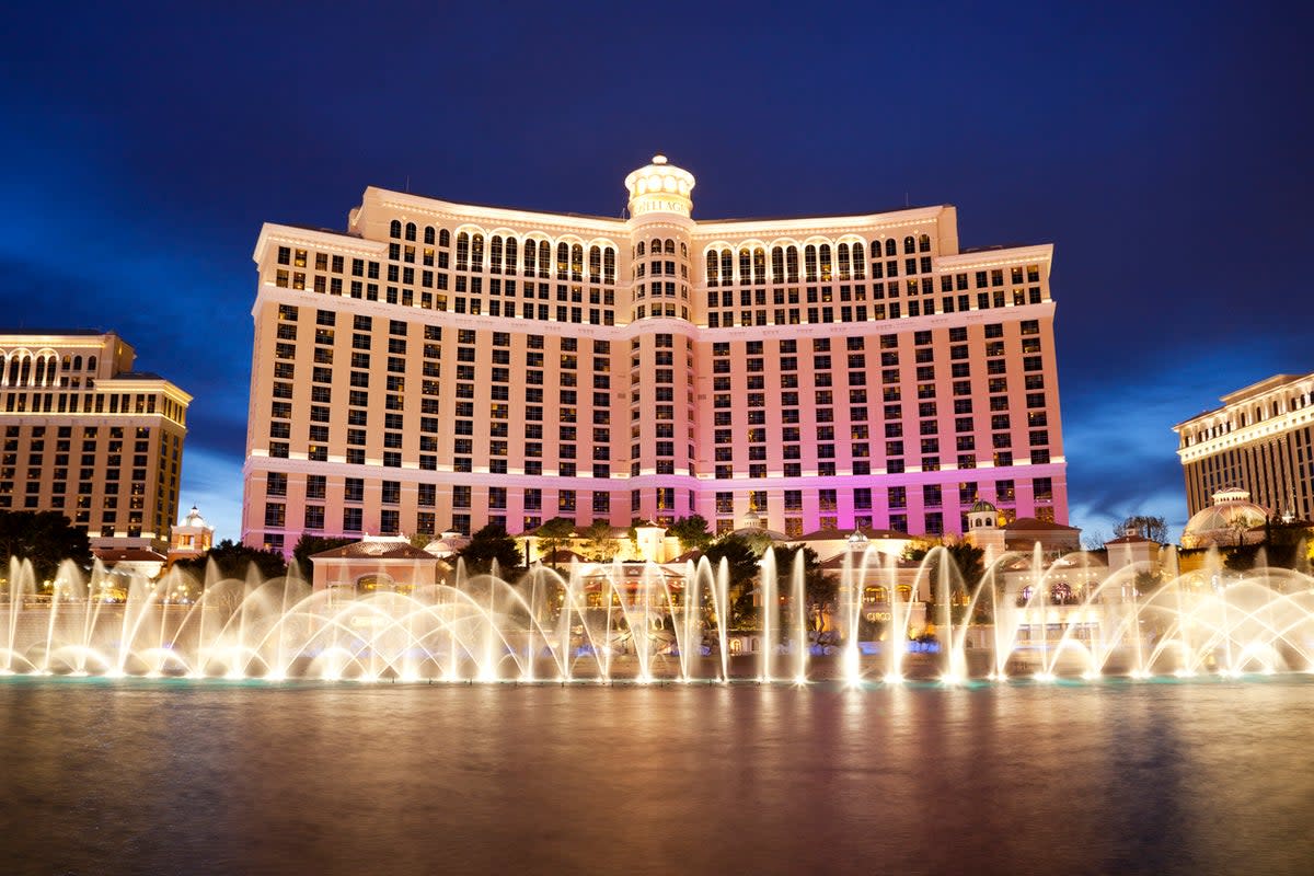 The man-made lake in front of the Bellagio is over eight acres (Getty Images)