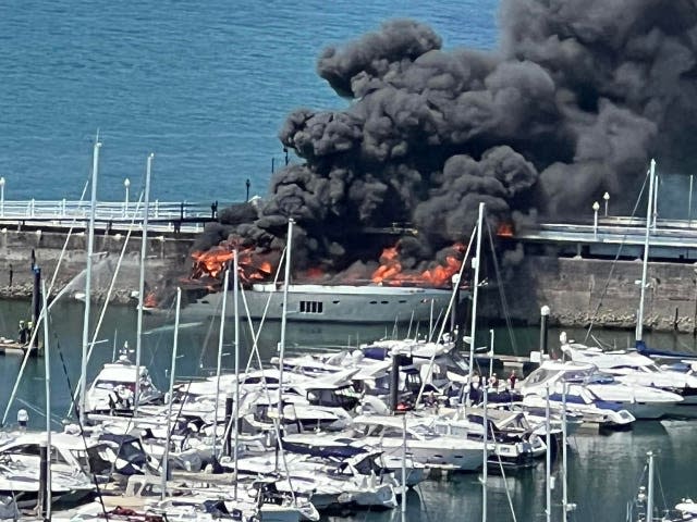 Superyacht fire