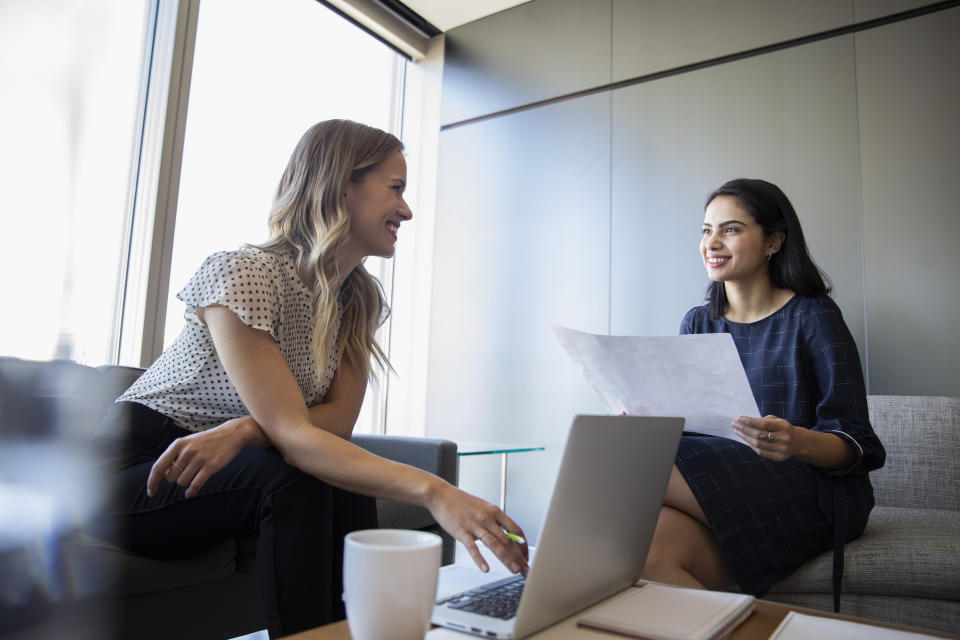 Smiling businesswomen. Source: Getty