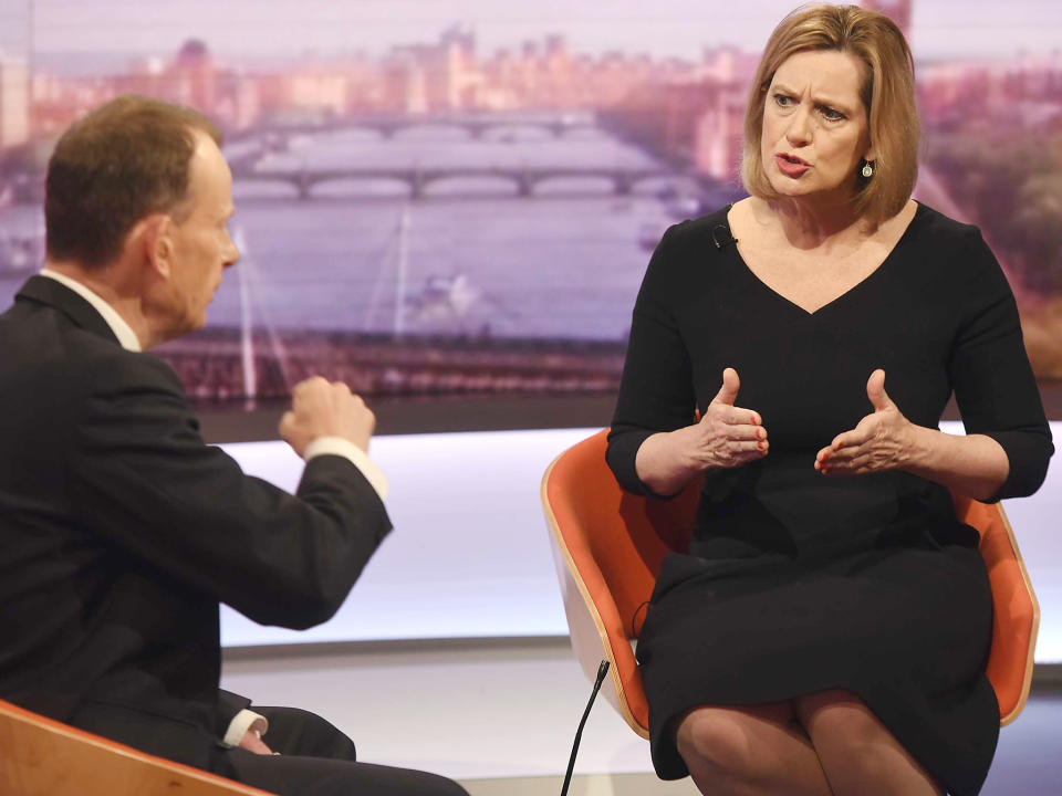 The Home Secretary told Andrew Marr that the operation was ongoing: BBC/Getty