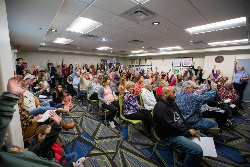 Concerned citizens of Decatur County and surrounding areas attended a meeting Tuesday at Bainbridge's Holiday Inn Express to discuss their opposition to the monkey farm.