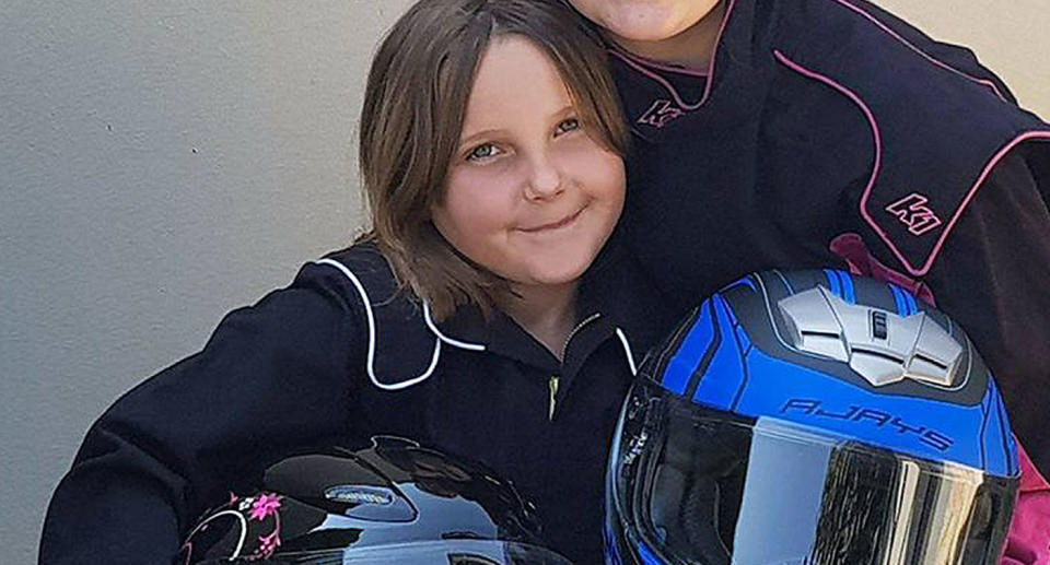 Eight-year-old shown before dying in freak drag race crash at Perth Motorplex in 2017.