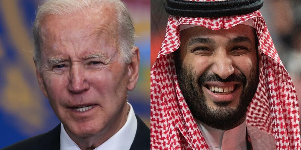 President Joe Biden (L) and Crown Prince Mohammed bin Salman (R)/