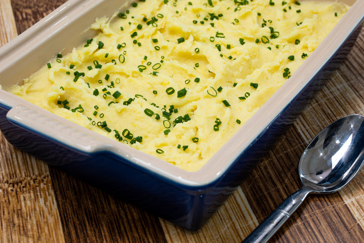 <p>Jon Ashton</p><p>The creamiest, smoothest mashed potato recipe to keep stashed in your repertoire—just in time for Turkey Day.</p><p><strong>Get the recipe: </strong><strong><a href="https://parade.com/recipes/creamy-mashed-potatoes" rel="nofollow noopener" target="_blank" data-ylk="slk:Creamy Mashed Potatoes;elm:context_link;itc:0;sec:content-canvas" class="link rapid-noclick-resp">Creamy Mashed Potatoes</a></strong></p>