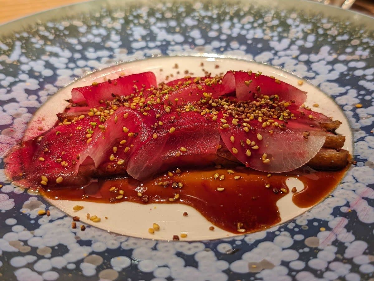 Roasted duck magret with marinated daikon radishes is a dish that cannot be missed  (Hannah Twiggs)
