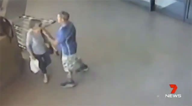 The man allegedly held his knife up against the 75-year-old woman's back. Picture: 7 News