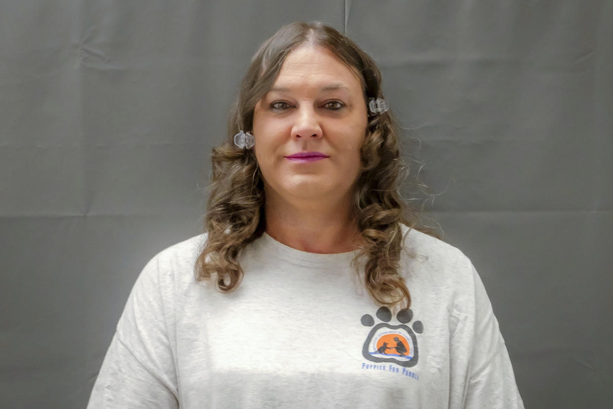 FILE - This photo provided by the Federal Public Defender Office shows death row inmate Amber McLaughlin. Unless Missouri Gov. Mike Parson grants clemency, McLaughlin will become the first transgender woman executed in the U.S. She is scheduled to die by injection Tuesday, Jan 3, 2022, for stabbing to death a former girlfriend, Beverly Guenther, in 2003. (Jeremy S. Weis/Federal Public Defender Office via AP, File)