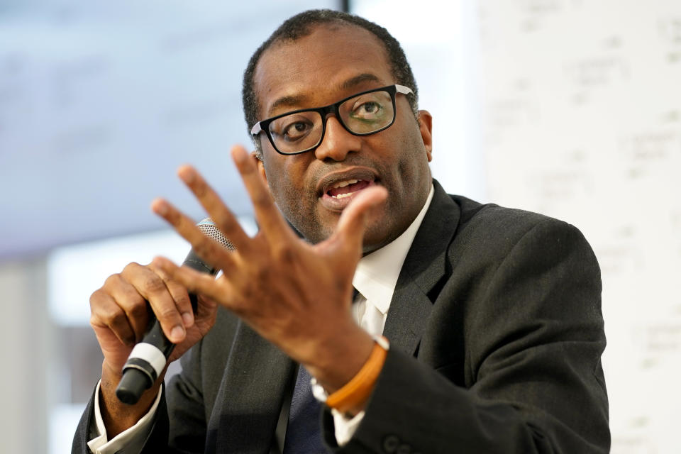 BIRMINGHAM, ENGLAND - OCTOBER 04: Chancellor of the Exchequer Kwasi Kwarteng attends an In Conversation with the Institute of Economics Affairs and TaxPayers' Alliance on the third day of the Conservative Party conference at Birmingham ICC on October 04, 2022 in Birmingham, England. This year the Conservative Party Conference will be looking at 