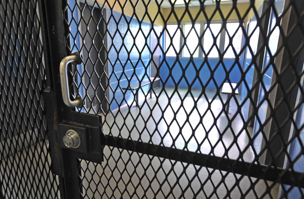 The old cage-like intake area of the Duval Regional Juvenile Detention Center was still being used as a holding area for youth being transported from the facility in this 2015 photos, but is no longer used for intake.