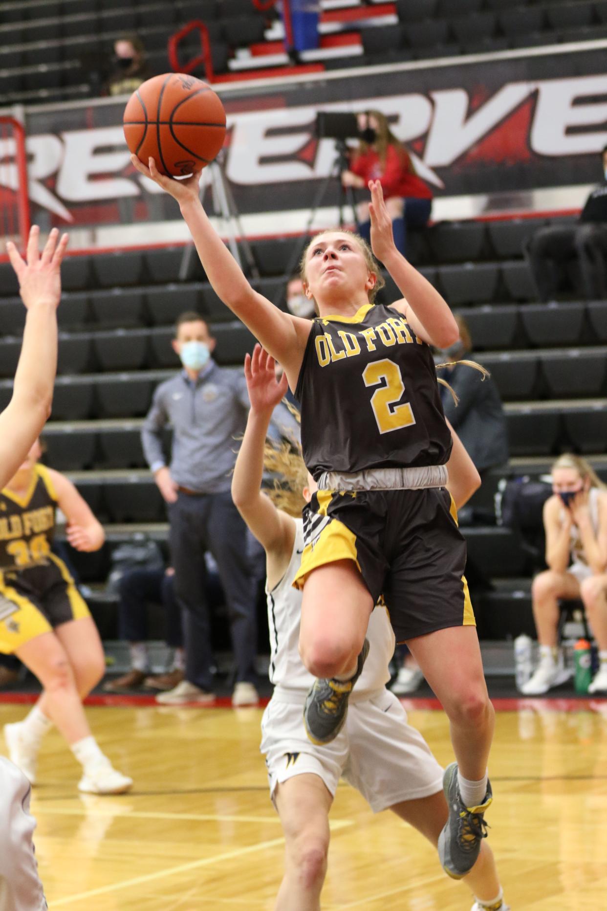 Old Fort's Macie Miller looks to score.