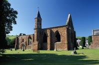 A general view of the ruins of Fortrose Cathedral, which was constructed primarily in sandstone, in the Highlands, Scotland.