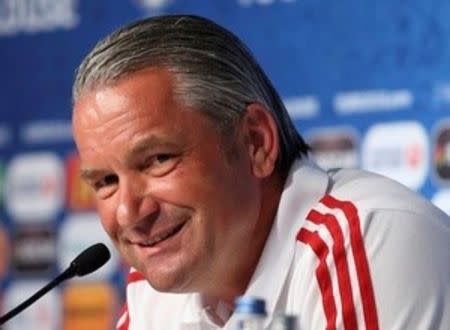 Football Soccer - EURO 2016 - Hungary News Conference - Stadium Municipal - Toulouse, France 25/6/16 Hungary's coach Bernd Storck attends a news conference REUTERS/UEFA/Handout via REUTERS