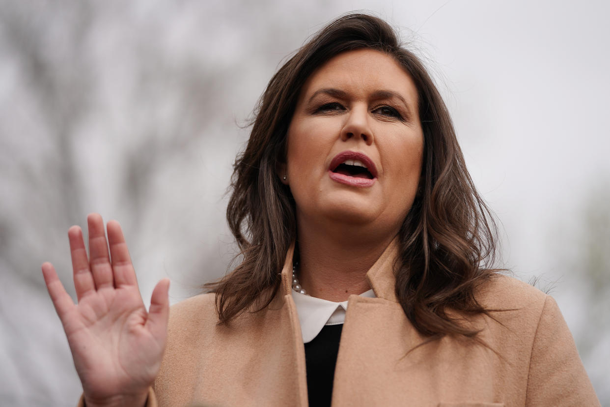 Sarah Huckabee Sanders said she doesn’t think Congress is “smart enough” to analyze Trump’s tax returns. (Photo: Chip Somodevilla/Getty Images)