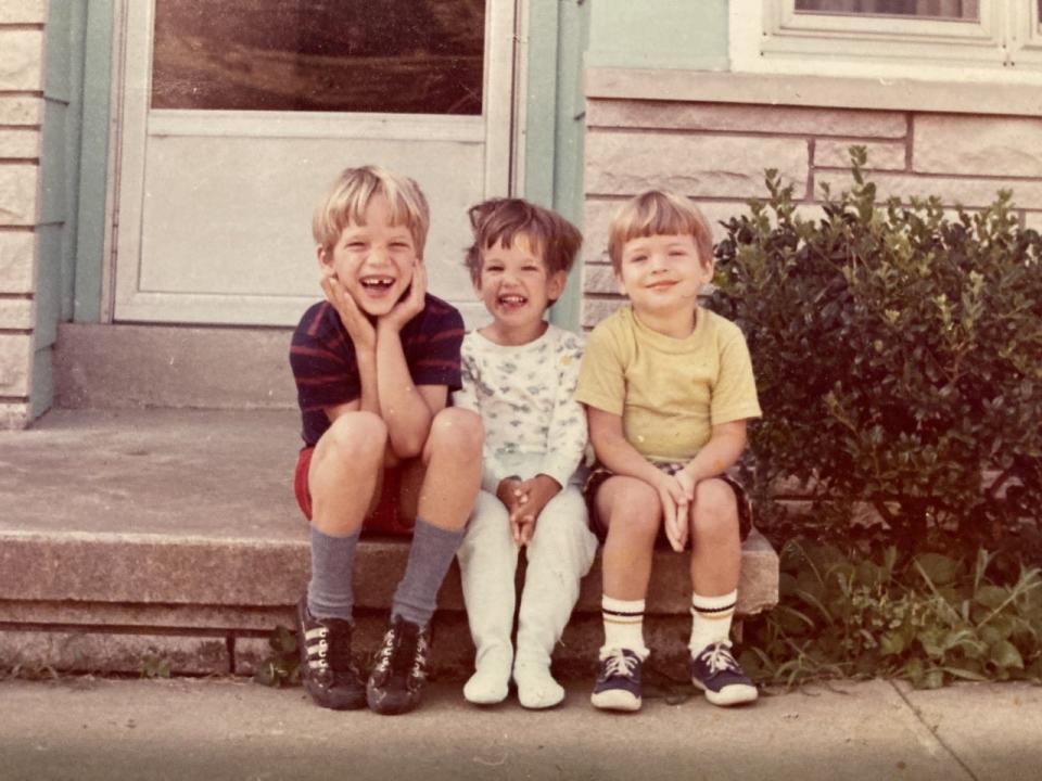 (From left) Shawn Windsor, his cousin, Brady Gardner and brother, Kevin Windsor, on a porch in 1972.