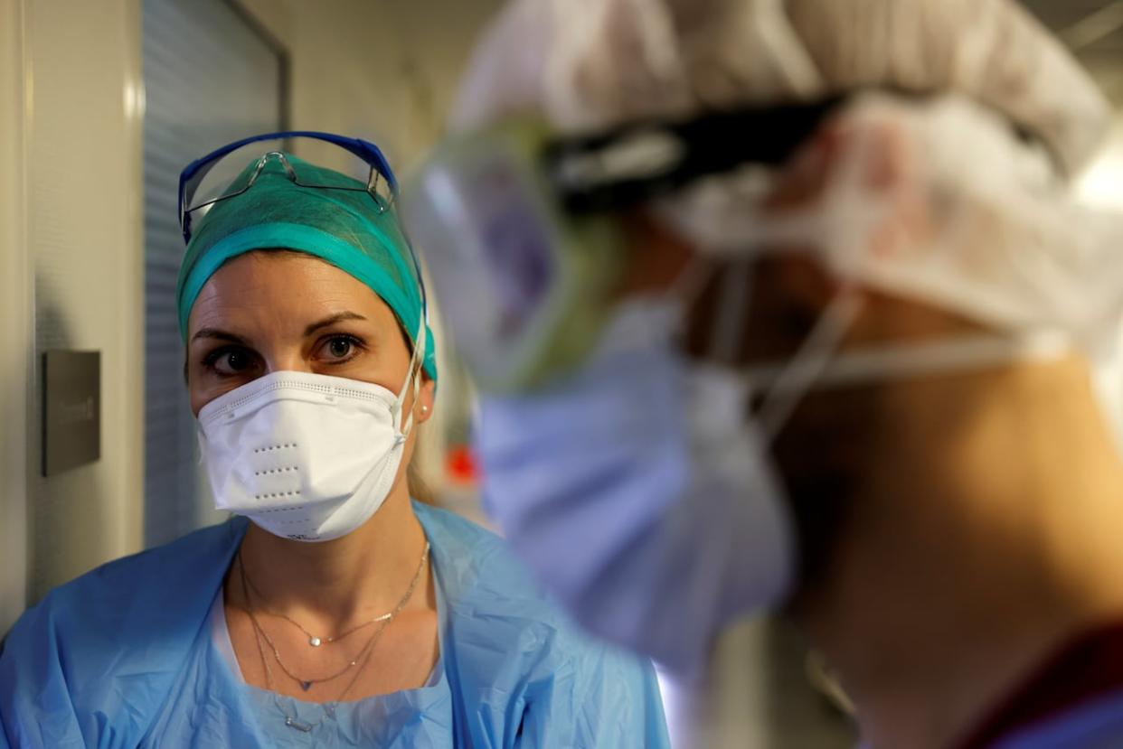 B.C. Provincial Health Officer Dr. Bonnie Henry has announced that continuous masking by health-care workers, visitors, contractors and volunteers in health-care centres and long-term care homes will return Oct. 3. (Pascal Rossignol/Reuters - image credit)