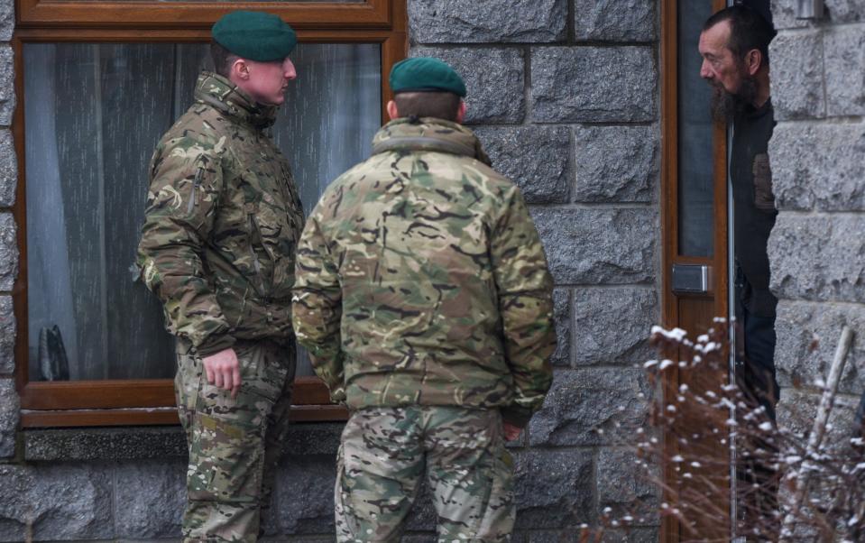 Marines from 45 Commando are seen conducting welfare checks on December 2, 2021 in Lumphanan - Peter Summers/Getty