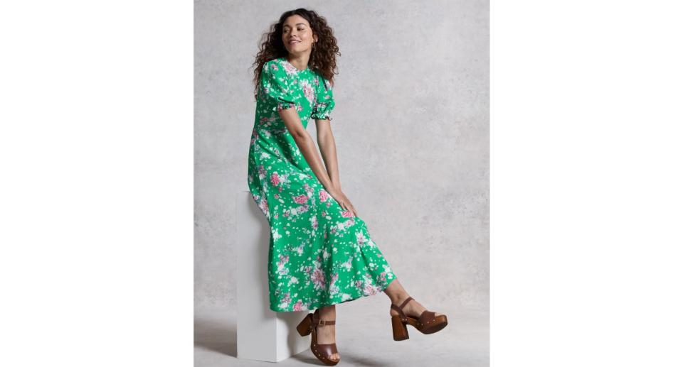 M&S X Ghost Floral Puff Sleeve Midaxi Tea Dress (Marks and Spencer)