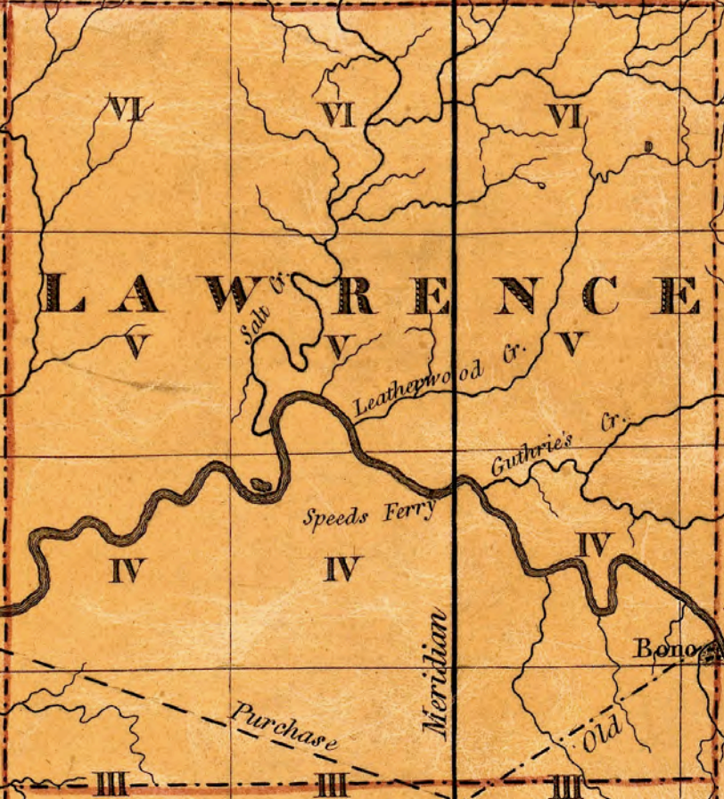 Earliest Published Map of Lawrence County