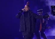 Queen Latifah performs "U.N.I.T.Y." at the 65th annual Grammy Awards on Sunday, Feb. 5, 2023, in Los Angeles. (AP Photo/Chris Pizzello)