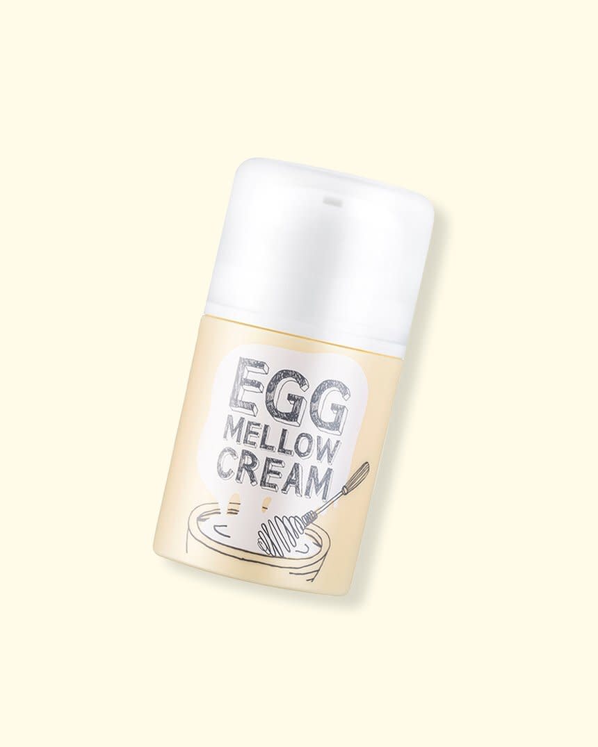 It's a firming cream, eye cream, neck cream, serum, priming moisturizer and sleeping mask &mdash; in one product! Apply this ~eggcellent~ formula whenever your complexion needs a pick-me-up. <br /><br /><strong>Get it from Soko Glam for <a href="https://go.skimresources.com?id=38395X987171&amp;xs=1&amp;url=https%3A%2F%2Fsokoglam.com%2Fproducts%2Ftoo-cool-for-school-egg-mellow-cream&amp;xcust=HPBeautyProducts6075ec5be4b0fcee71a35a6f" target="_blank" rel="nofollow noopener noreferrer" data-skimlinks-tracking="5735076" data-vars-affiliate="www.pntrac.com" data-vars-campaign="beautymissingoutSultana10-09-20-5735076-" data-vars-href="https://www.pntrac.com/t/TUJGRk1NR0JGTEZOR0ZCRktORkVM?sid=beautymissingoutSultana10-09-20-5735076-&amp;url=https%3A%2F%2Fsokoglam.com%2Fproducts%2Ftoo-cool-for-school-egg-mellow-cream" data-vars-keywords="skincare" data-vars-link-id="16444424" data-vars-price="" data-vars-product-id="21002480" data-vars-product-img="https://cdn.shopify.com/s/files/1/0249/1218/products/9.30Soko-Glam-PDP-Too-Cool-For-School-Egg-Mellow-Cream_160x160.jpg?v=1602176161" data-vars-product-title="Egg Mellow Cream" data-vars-redirecturl="https://sokoglam.com/products/too-cool-for-school-egg-mellow-cream" data-vars-retailers="Soko Glam,sokoglam" data-ml-dynamic="true" data-ml-dynamic-type="sl" data-orig-url="https://www.pntrac.com/t/TUJGRk1NR0JGTEZOR0ZCRktORkVM?sid=beautymissingoutSultana10-09-20-5735076-&amp;url=https%3A%2F%2Fsokoglam.com%2Fproducts%2Ftoo-cool-for-school-egg-mellow-cream" data-ml-id="10">$36</a>.</strong>