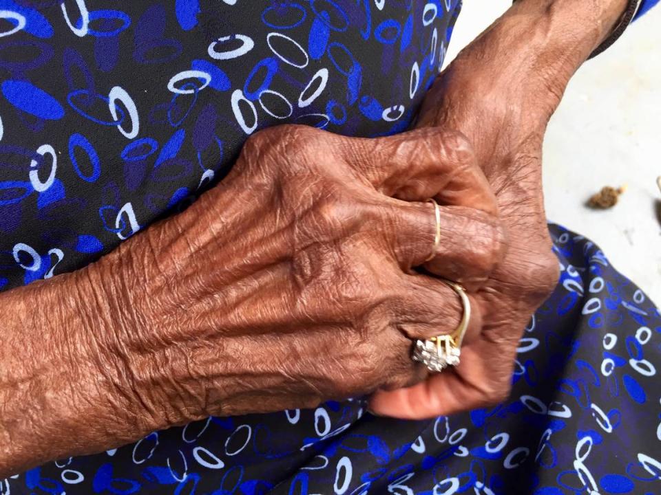 The hands of Ethel Rivers, who will turn 100 on Oct. 16, 2018 on Hilton Head Island, where she was born.