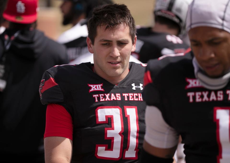 Texas Tech's defensive back Joseph Plunk (31) stands on the sidelines during Spring Game, Saturday, April 22, 2023, at Lowrey Field at PlainsCapital Park. 
