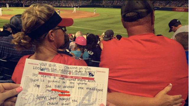 Sisters catch cheating wife at baseball game