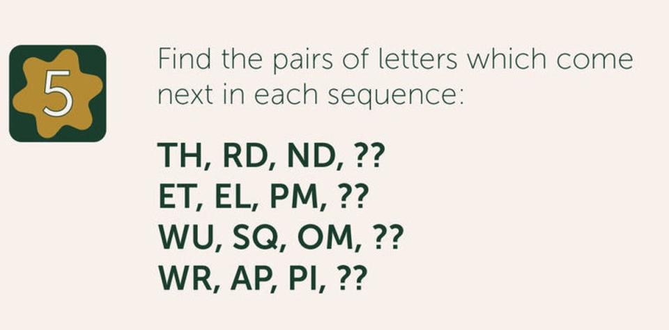 Find the pairs of letters which come next in each sequence: (PA)