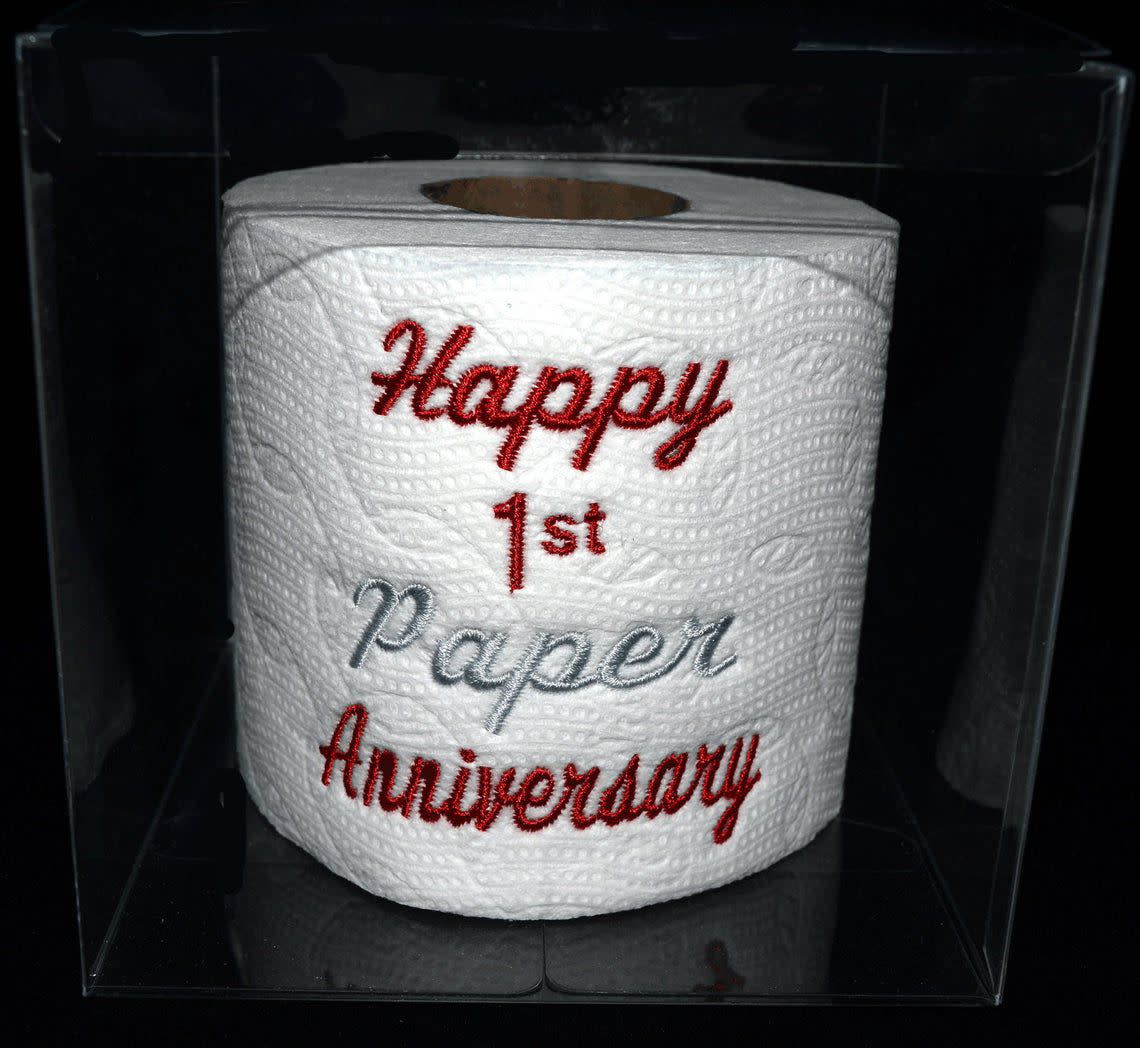 Embroidered 1st Anniversary Toilet Paper