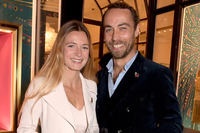 <p>David M. Benett/Dave Benett/Getty</p> Alizee Middleton and James Middleton attend the switch on of Bulgari's Serpenti Christmas lights on November 12, 2021 in London.