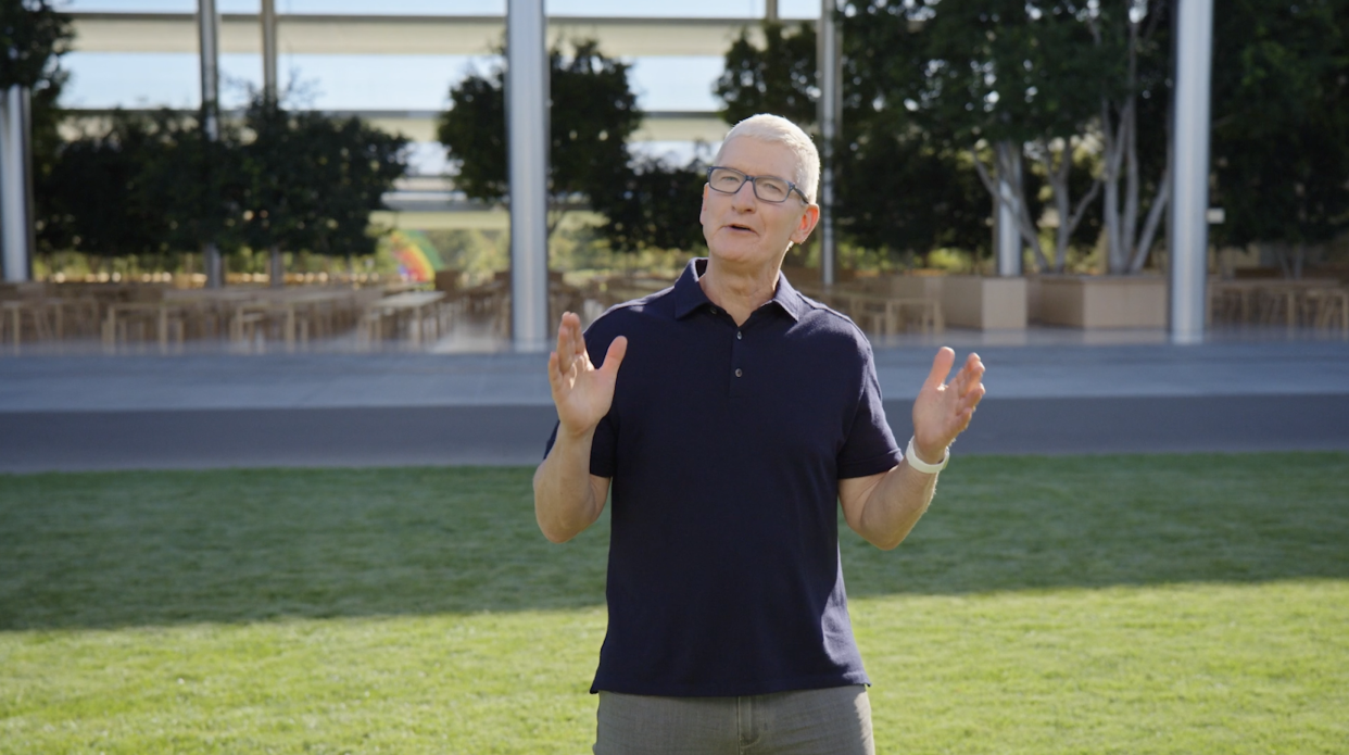 Apple CEO Tim Cook presents the keynote at Apple Park on Sept. 7. (Image: Apple)