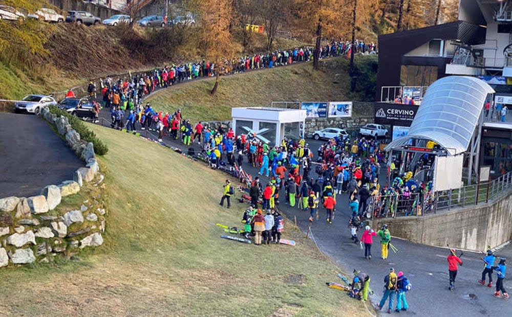 cervinia queue - twitter