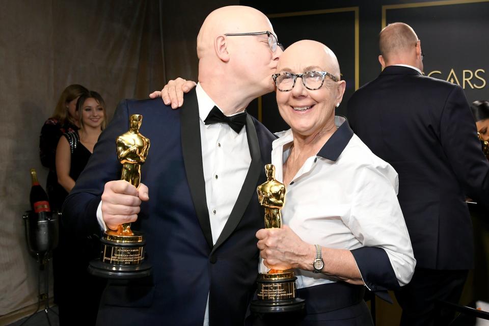 Filmmakers Jeff Reichert and Julia Reichert, winners of the Documentary Feature award for “American Factory,” attend the 92nd Annual Academy Awards Governors Ball at Hollywood and Highland on February 09, 2020 in Hollywood, California.