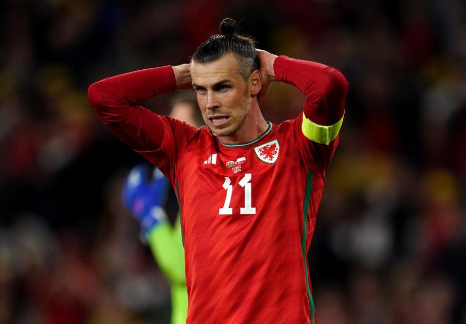Gareth Bale’s header came back off the crossbar in stoppage time (Nick Potts/PA) (PA Wire)