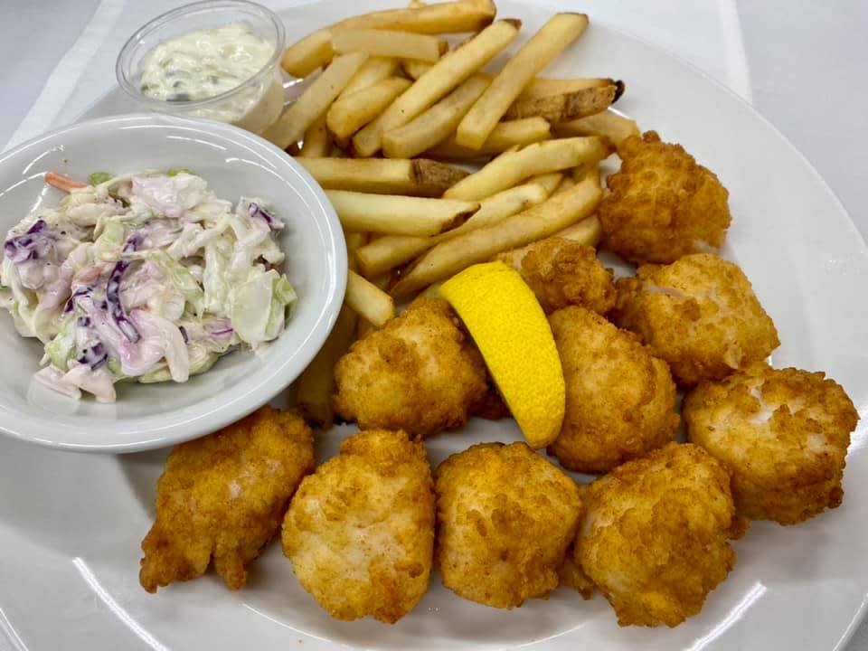 Fried scallops are on the menu at The Galley Grille at White's of Westport.