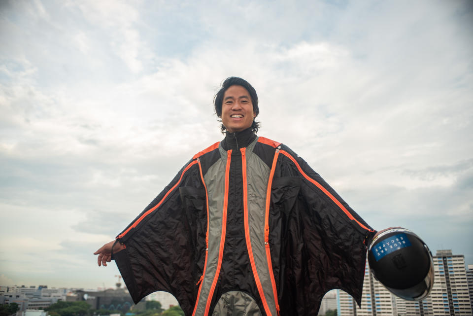 Wingsuiter Alex Tran recently took part in an attempt to break the world record for the most number of wingsuiters flying in a formation. (PHOTO: Stefanus Ian)