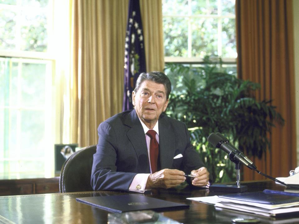 President Ronald Reagan in the Oval Office