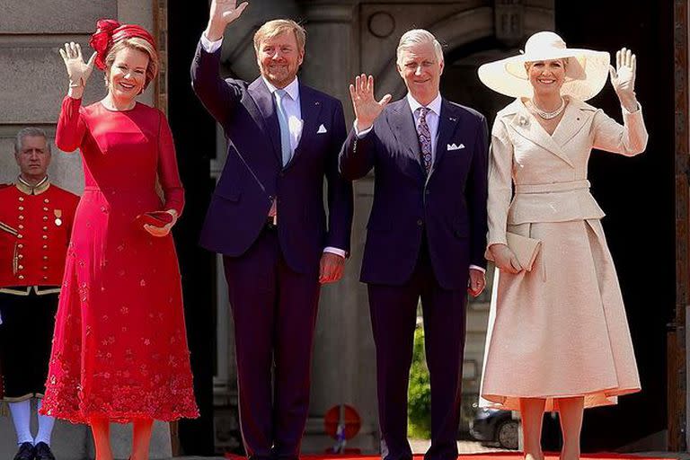 Guillermo y Máxima junto a los reyes de Bélgica, Matilde y Felipe