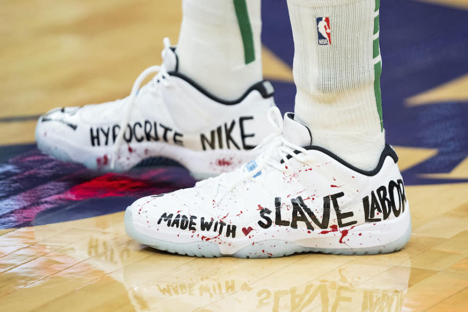 Udholde Underholde tælle Boston Celtics' Enes Kanter Blasts Nike with Custom Shoes That Call Out  Forced Labor in China