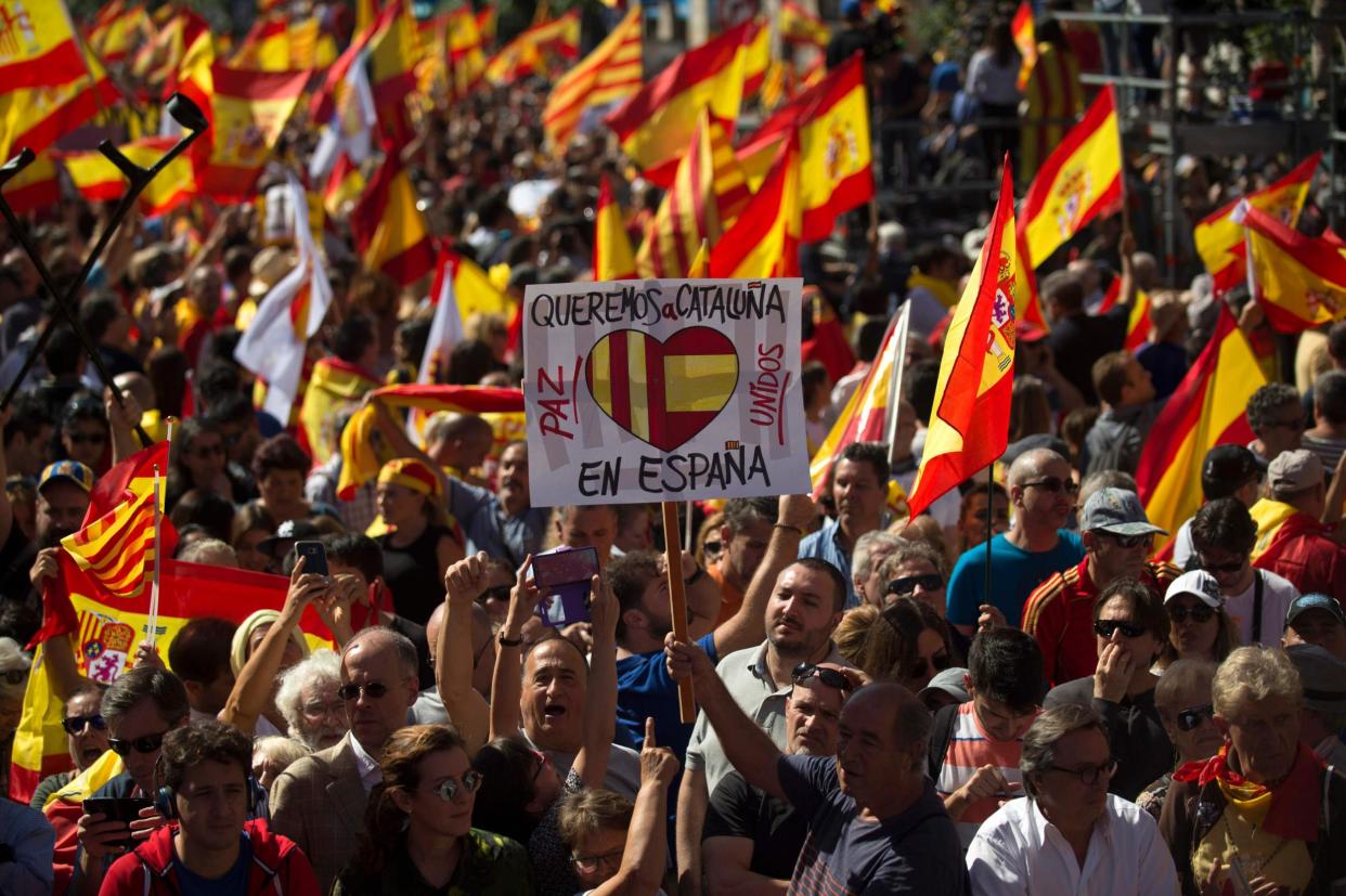 An anti-independence rally in Barcelona: AFP/Getty Images