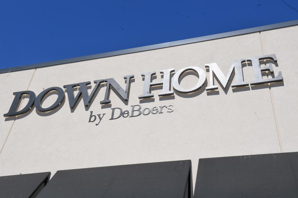 The front of the new brick-and-mortar home decor and furniture store on Tuesday, March 19, 2024 at Down Home by DeBoers in Tea.