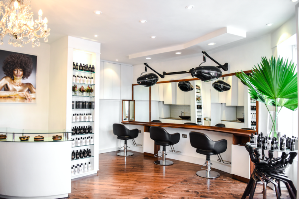 <p>If you're looking to relax and rejuvenate while leaving your hair in the hands of award-winning hairstylists, look no further than Hair Lounge. Founded by the iconic hair stylist Charlotte Mensah, the bright and serene Notting Hill salon sees loyal clients returning again and again for bespoke afro and textured hair styling with Mensah's Manketti Oil range. Why not indulge in a signature salt scrub treatment while you're there too?</p><p><a class="link " href="https://www.charlottemensah.com/hairlounge/thesalon" rel="nofollow noopener" target="_blank" data-ylk="slk:BOOK NOW;elm:context_link;itc:0;sec:content-canvas">BOOK NOW</a></p>