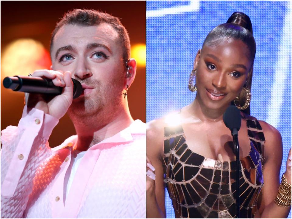 Sam Smith and Normani ()Photo by Rich Fury/Getty Images for iHeartMedia and Photo by Emma McIntyre/Getty Images for Billboard))