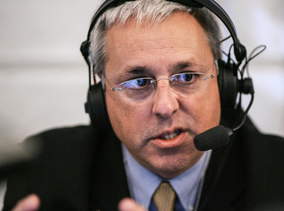 Marc Bernier during a radio interview on Oct. 24, 2006 in Washington, DC. (Mandel Ngan / AFP via Getty Images file)