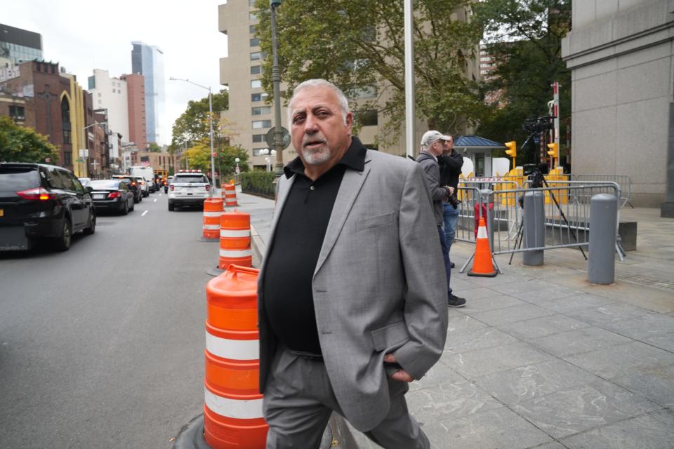 Manhattan, NY — October 18, 2023 -- Fred Daibes, involved in the bribery case involving Senator Robert Menendez exits the Federal Courthouse in lower Manhattan for a hearing on corruption charges.