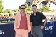 <p>Brad Pitt et le réalisateur du film&nbsp;David Leitch.</p>