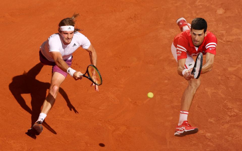 History beckons for Novak Djokovic and Stefanos Tsitsipas with the French Open title on the line - GETTY IMAGES