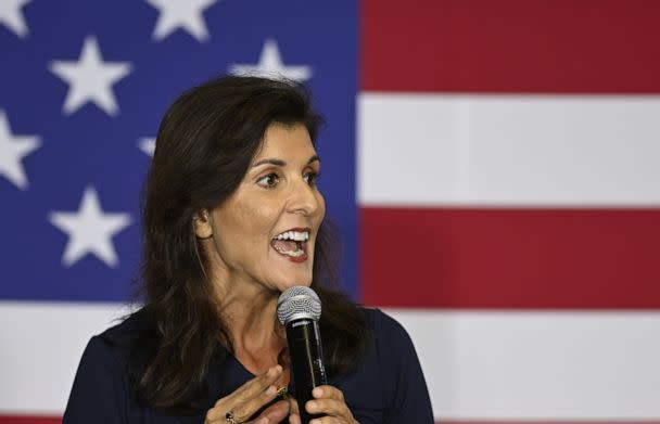 PHOTO: Republican presidential candidate Nikki Haley holds a rally, April 6, 2023, in Gilbert, S.C. (Peter Zay/Anadolu Agency via Getty Images)