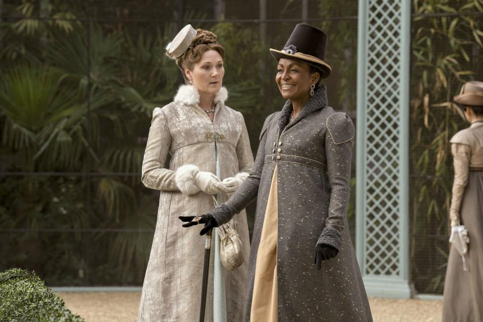 ruth gemmell , adjoa andoh, queen charlotte a bridgerton story