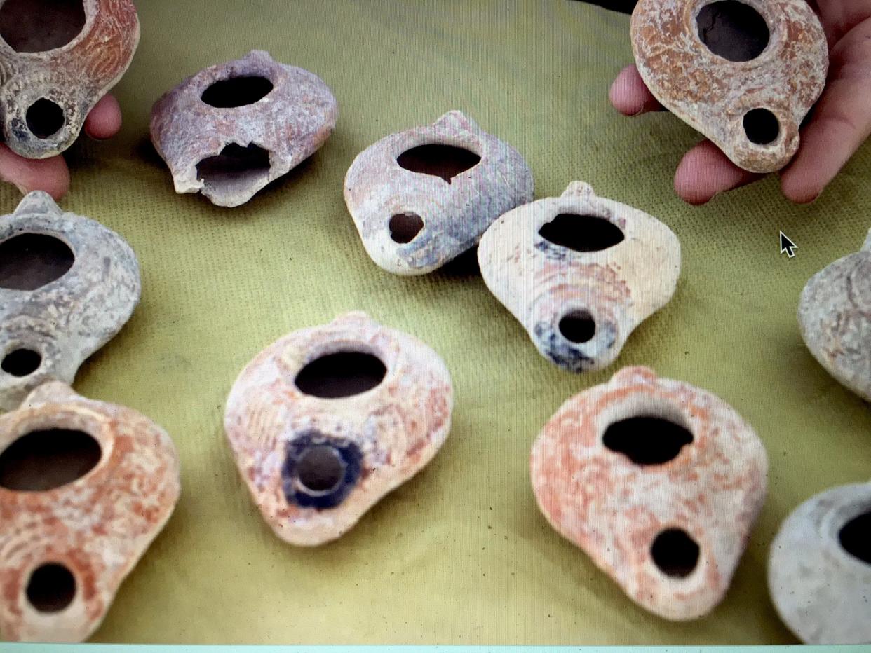 These are some of the ancient ceramic lamps from Israel that were found a Mar-a-Lago.